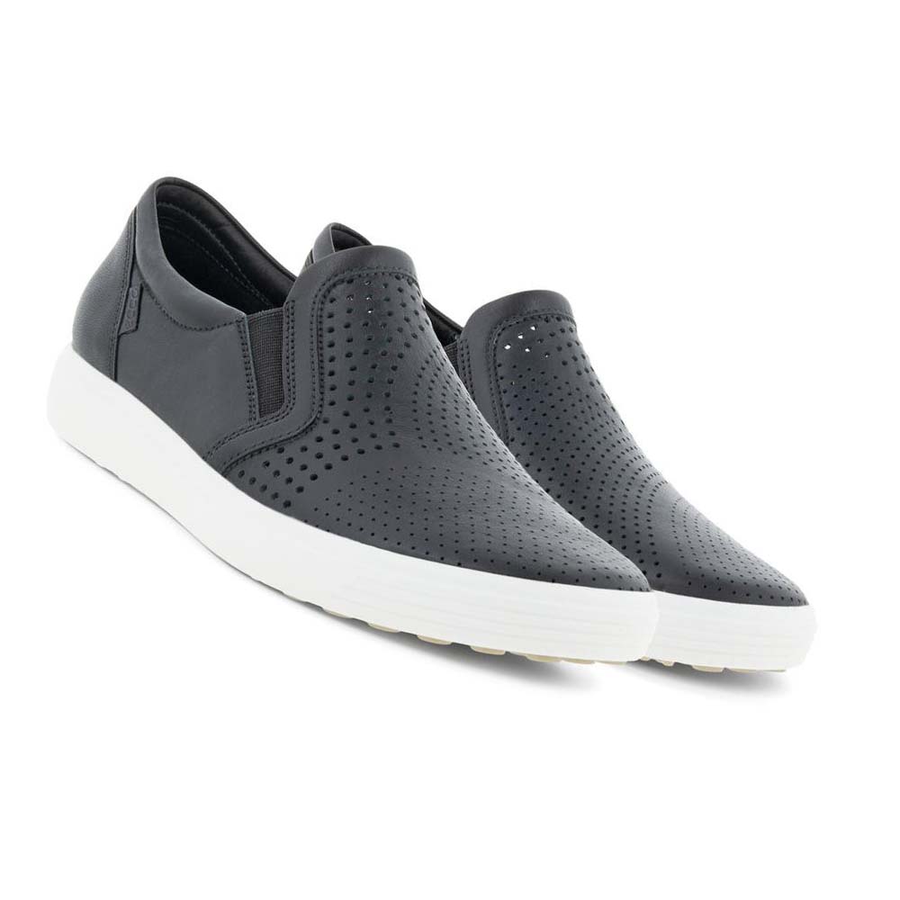 Női Ecco Soft 7 Slip-on Alkalmi Cipő Fekete | HU 77FDN